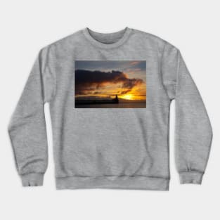 Sunrise at the mouth of the River Blyth Crewneck Sweatshirt